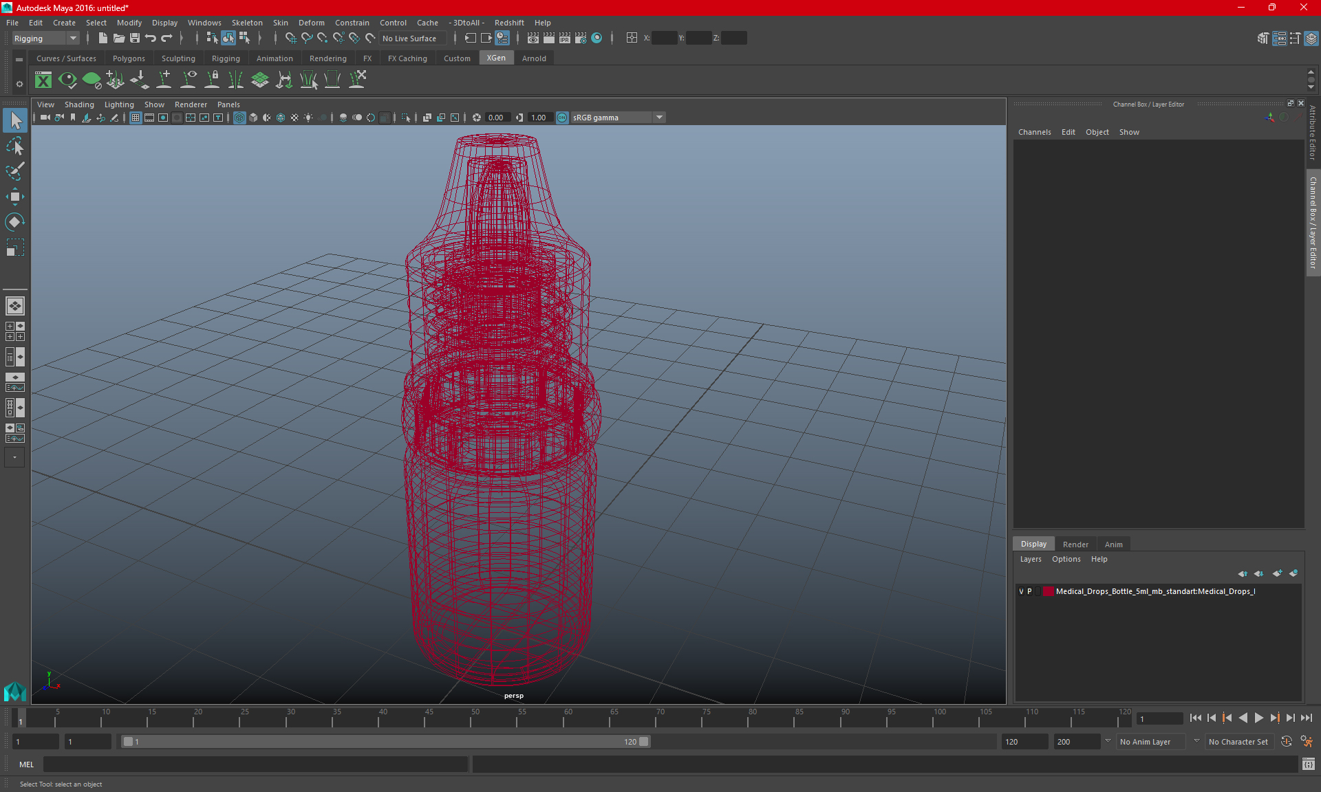 Medical Drops Bottle 5ml 3D model