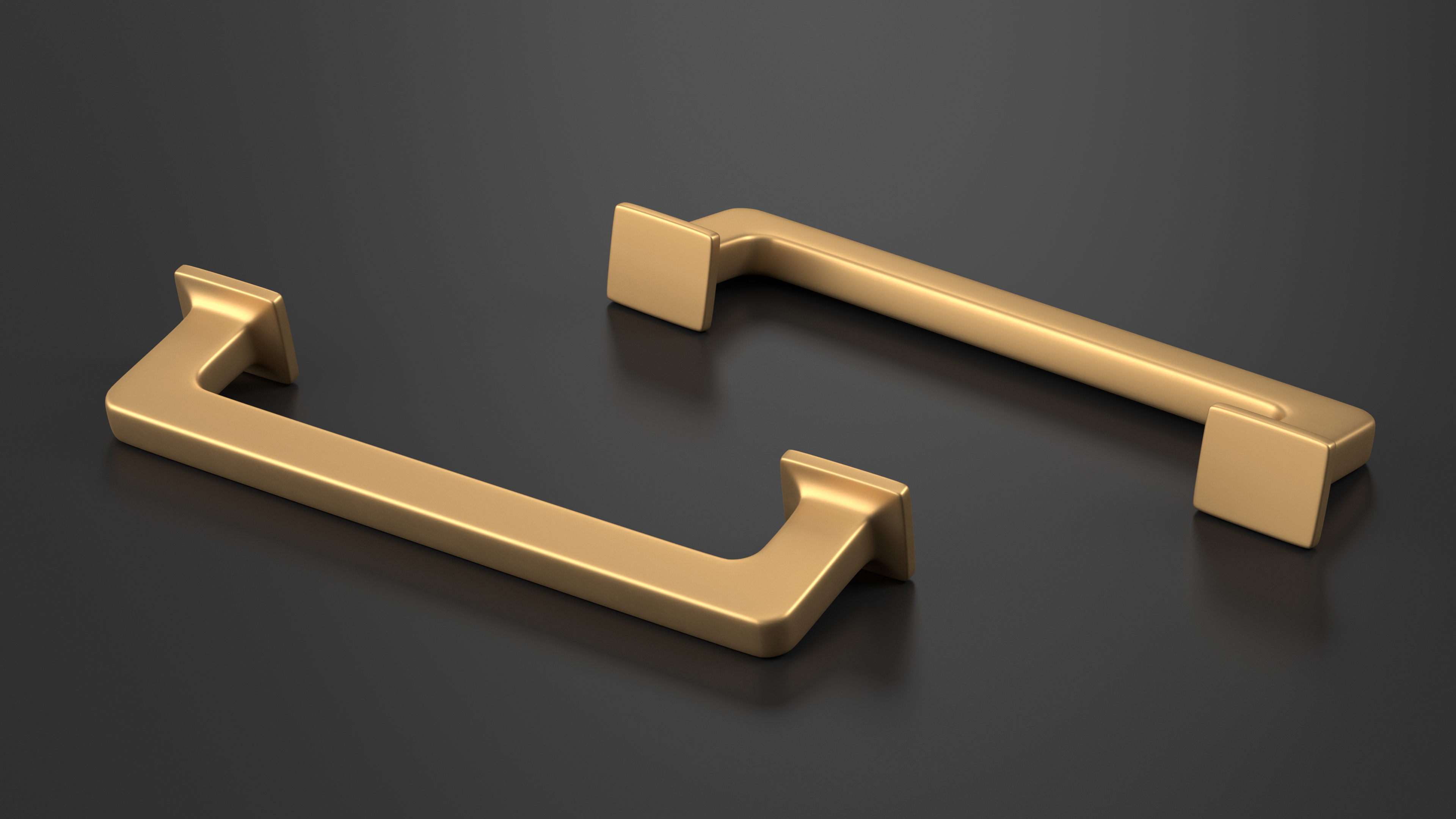 3D Kitchen Cabinet Handle Footed Bronze