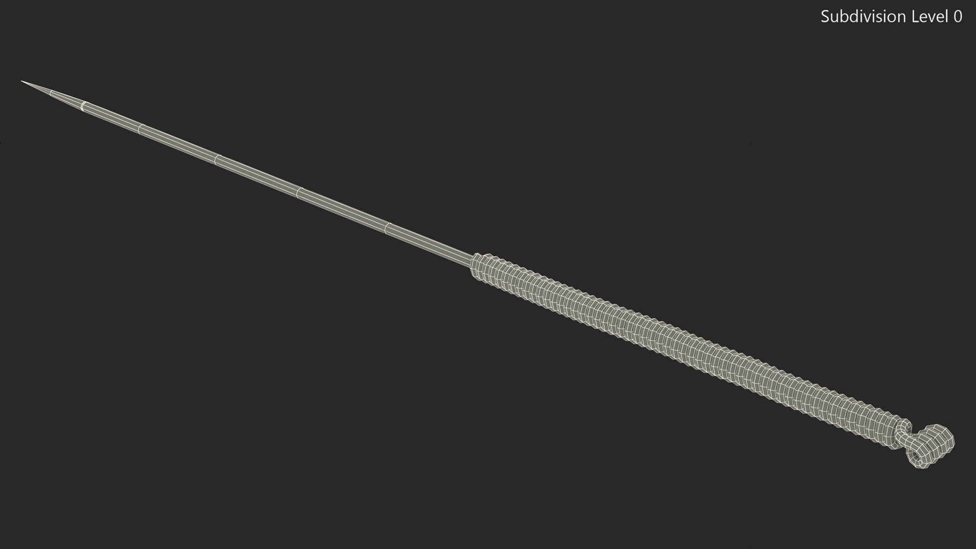 Middle Acupuncture Needle Silver 3D