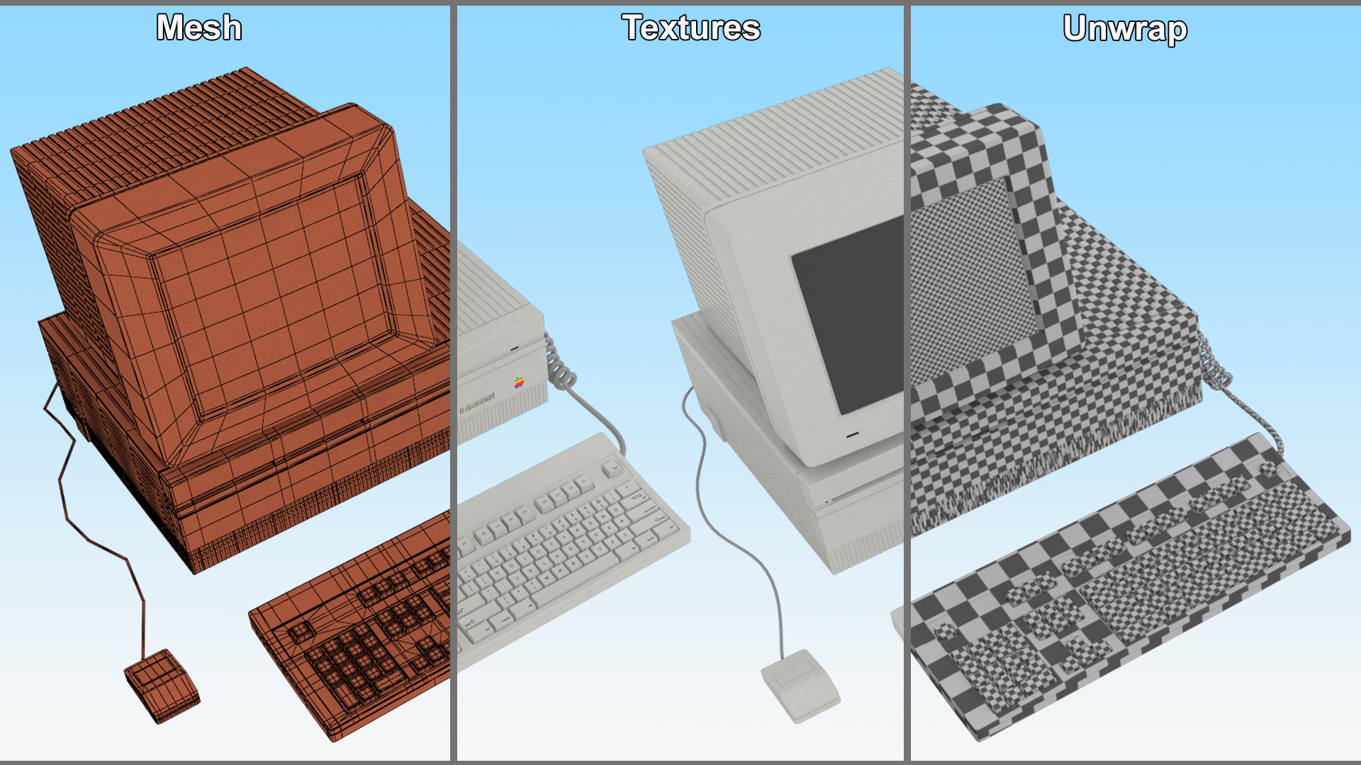 3D model Vintage Apple Macintosh II Computer
