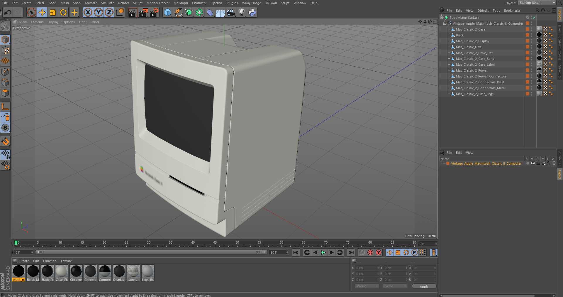 3D model Vintage Apple Macintosh II Computer