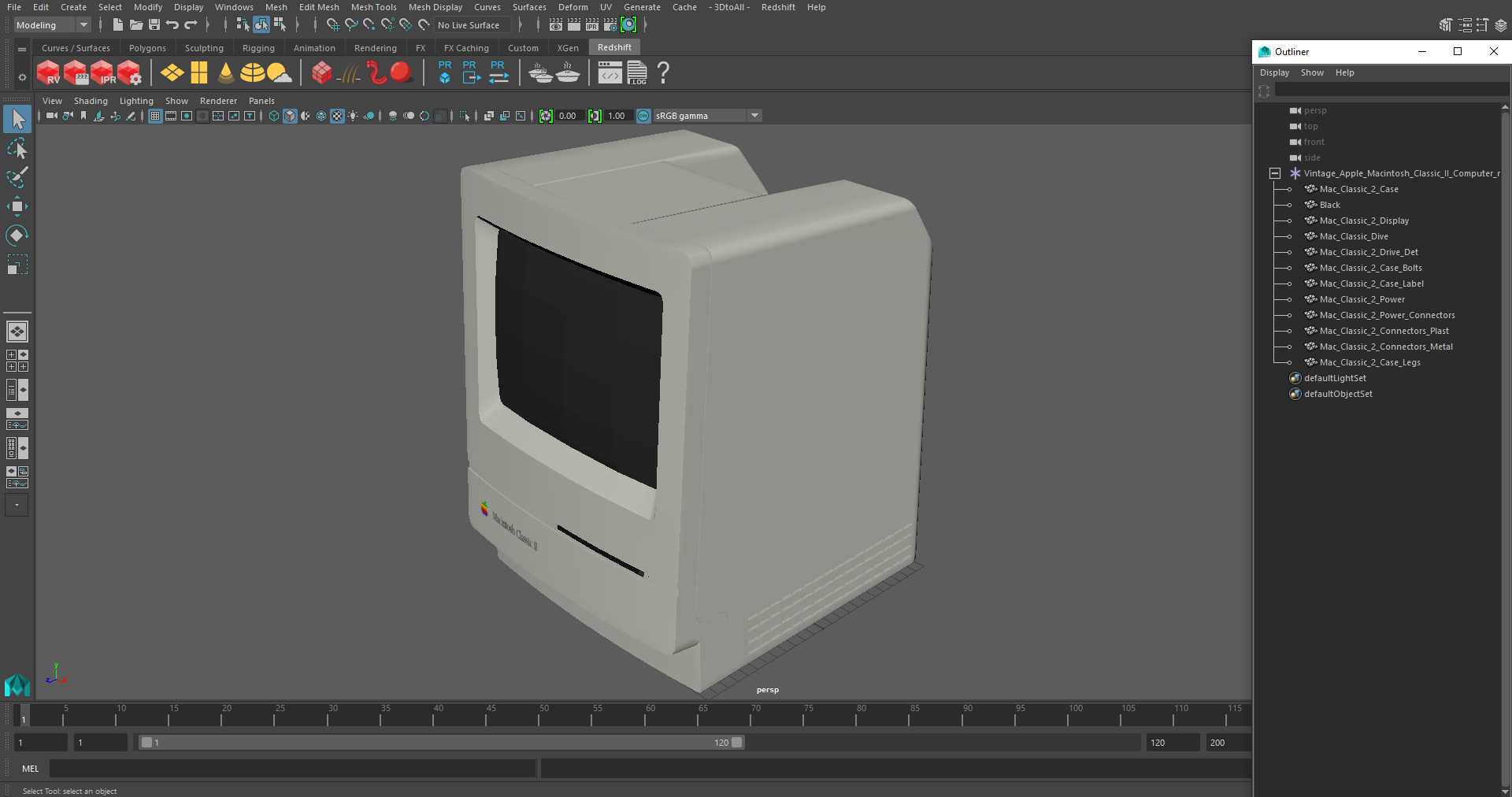 3D model Vintage Apple Macintosh II Computer