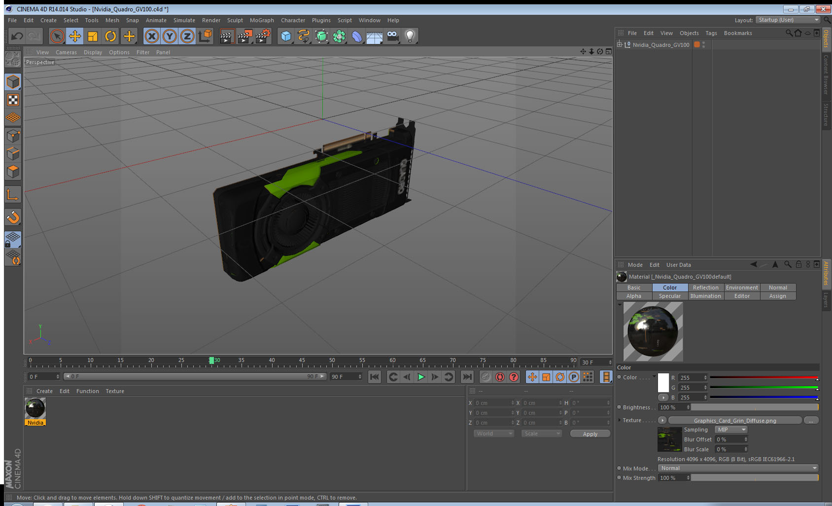 Nvidia Quadro GV100 3D model