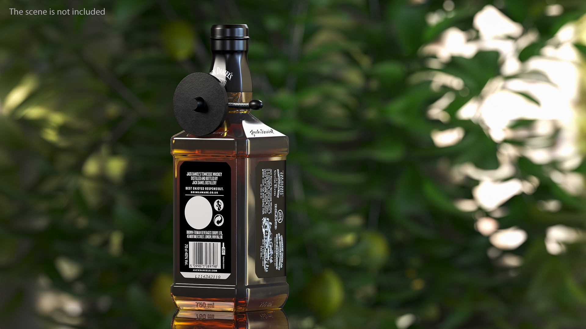 Jack Daniels Bottle with Anti Theft Tag 3D model