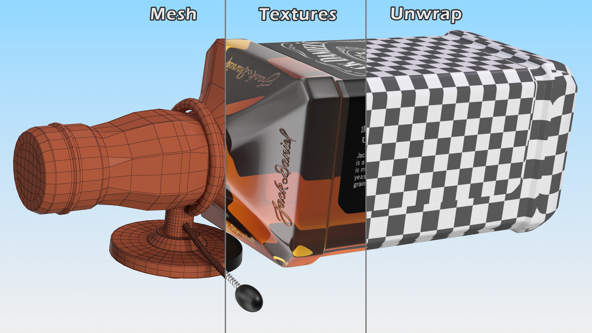 Jack Daniels Bottle with Anti Theft Tag 3D model