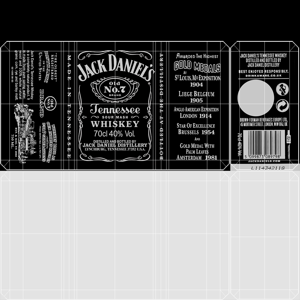 Jack Daniels Bottle with Anti Theft Tag 3D model