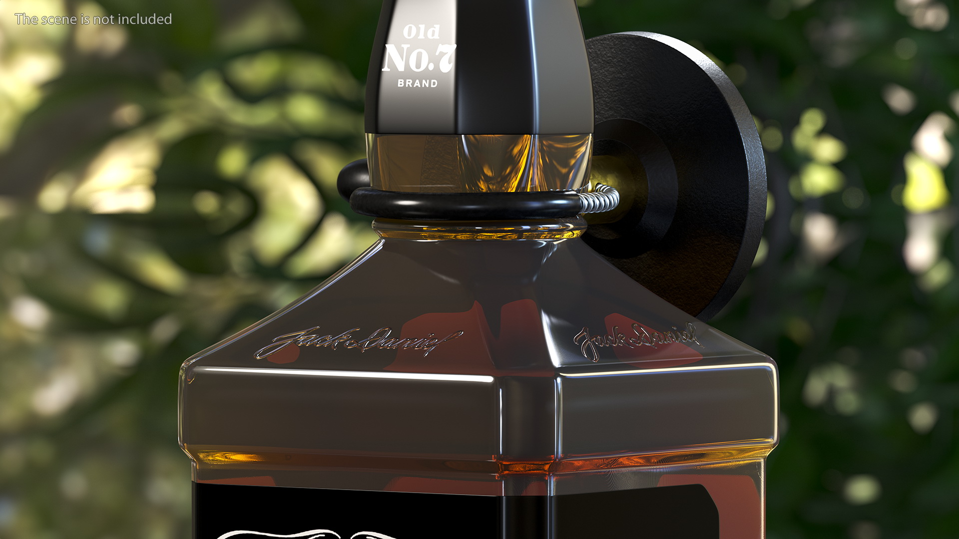 Jack Daniels Bottle with Anti Theft Tag 3D model