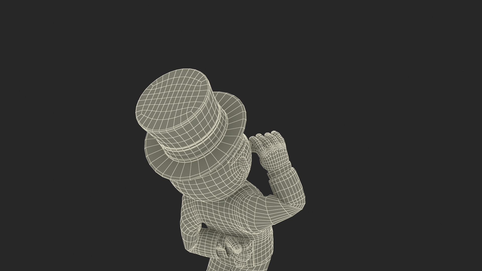 Mr Monopoly Moustache Twirl Pose 3D