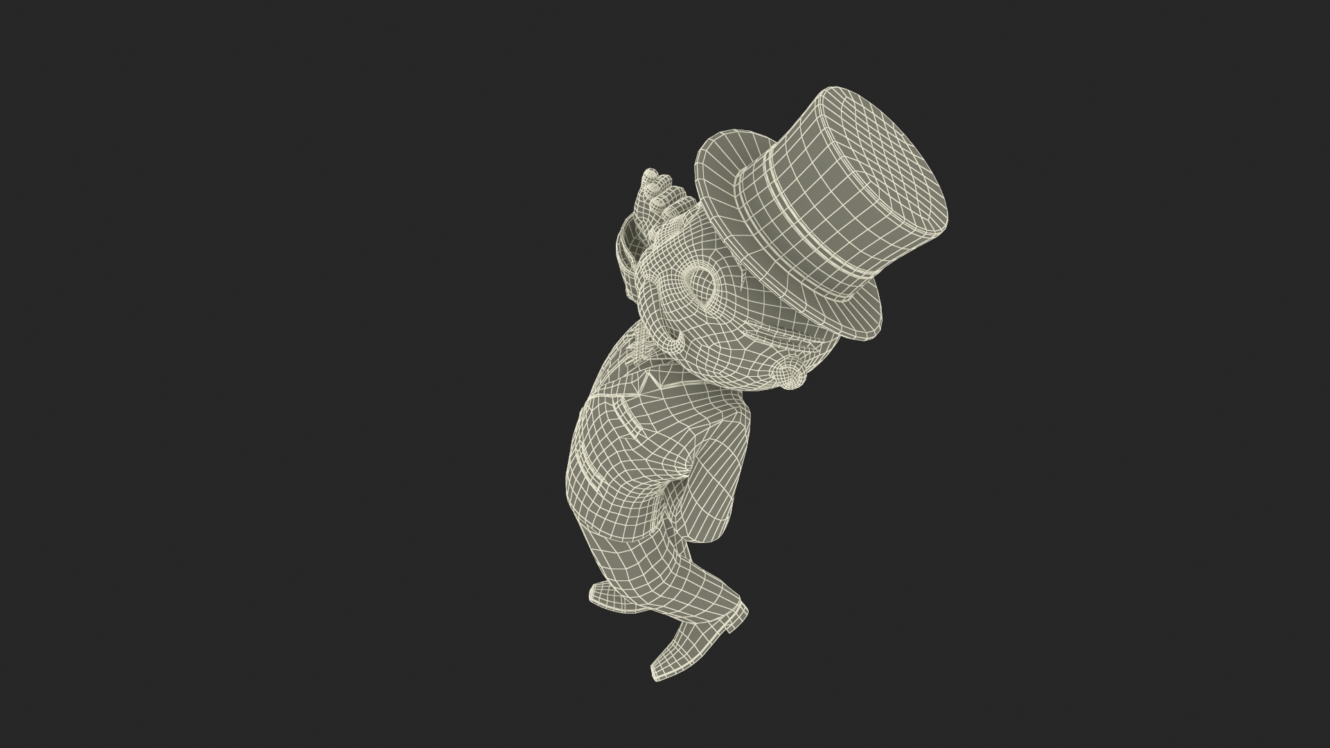 Mr Monopoly Moustache Twirl Pose 3D