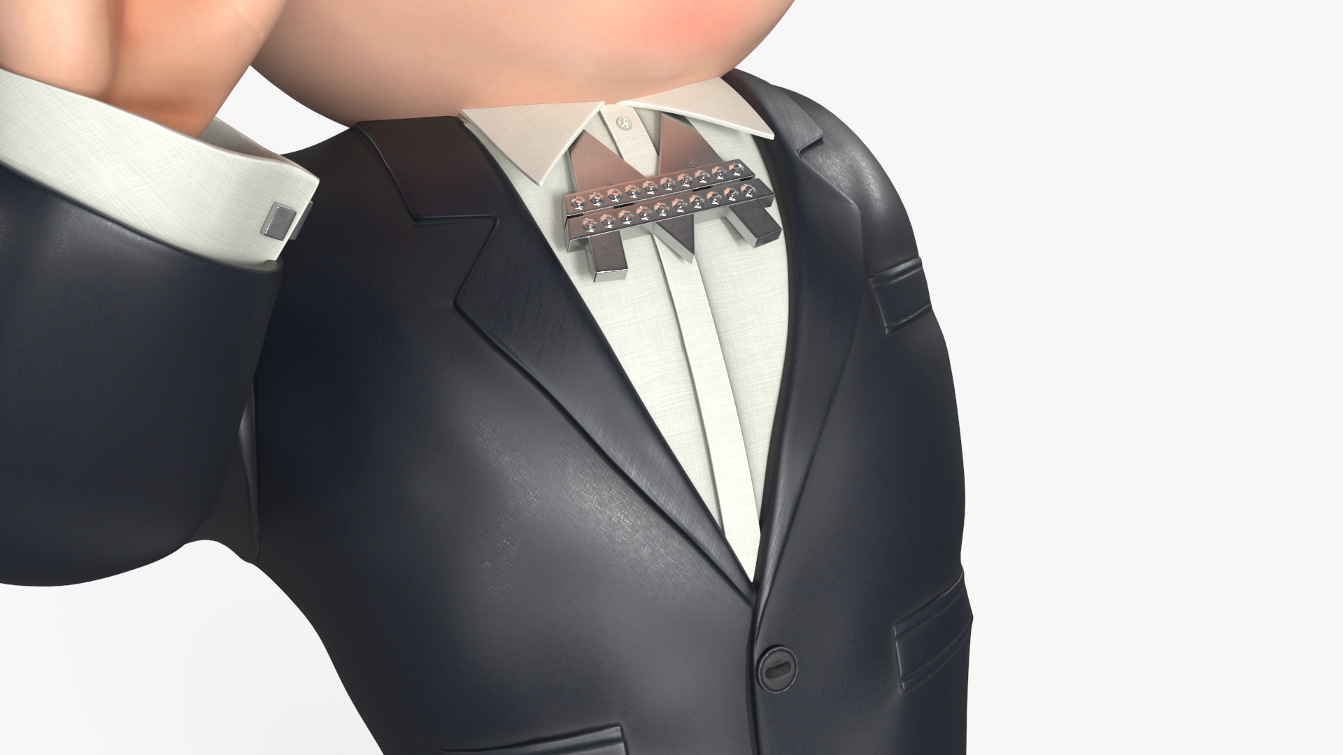 Mr Monopoly Moustache Twirl Pose 3D
