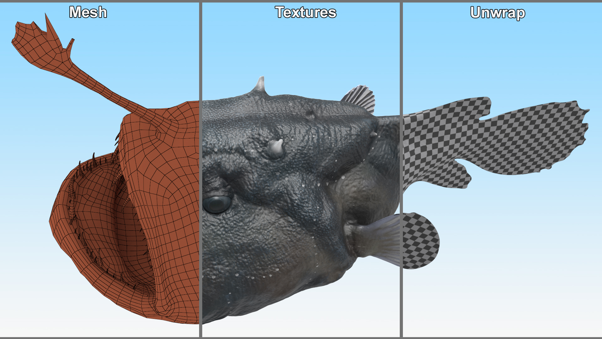 3D Anglerfish Rigged for Cinema 4D