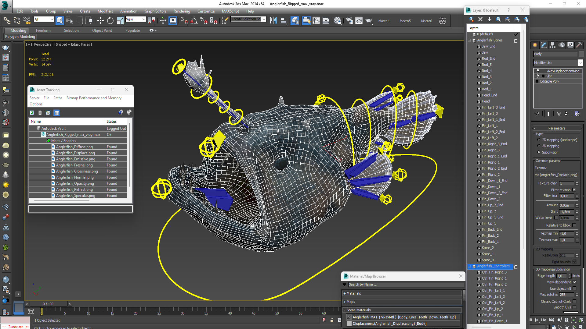 3D Anglerfish Rigged for Cinema 4D
