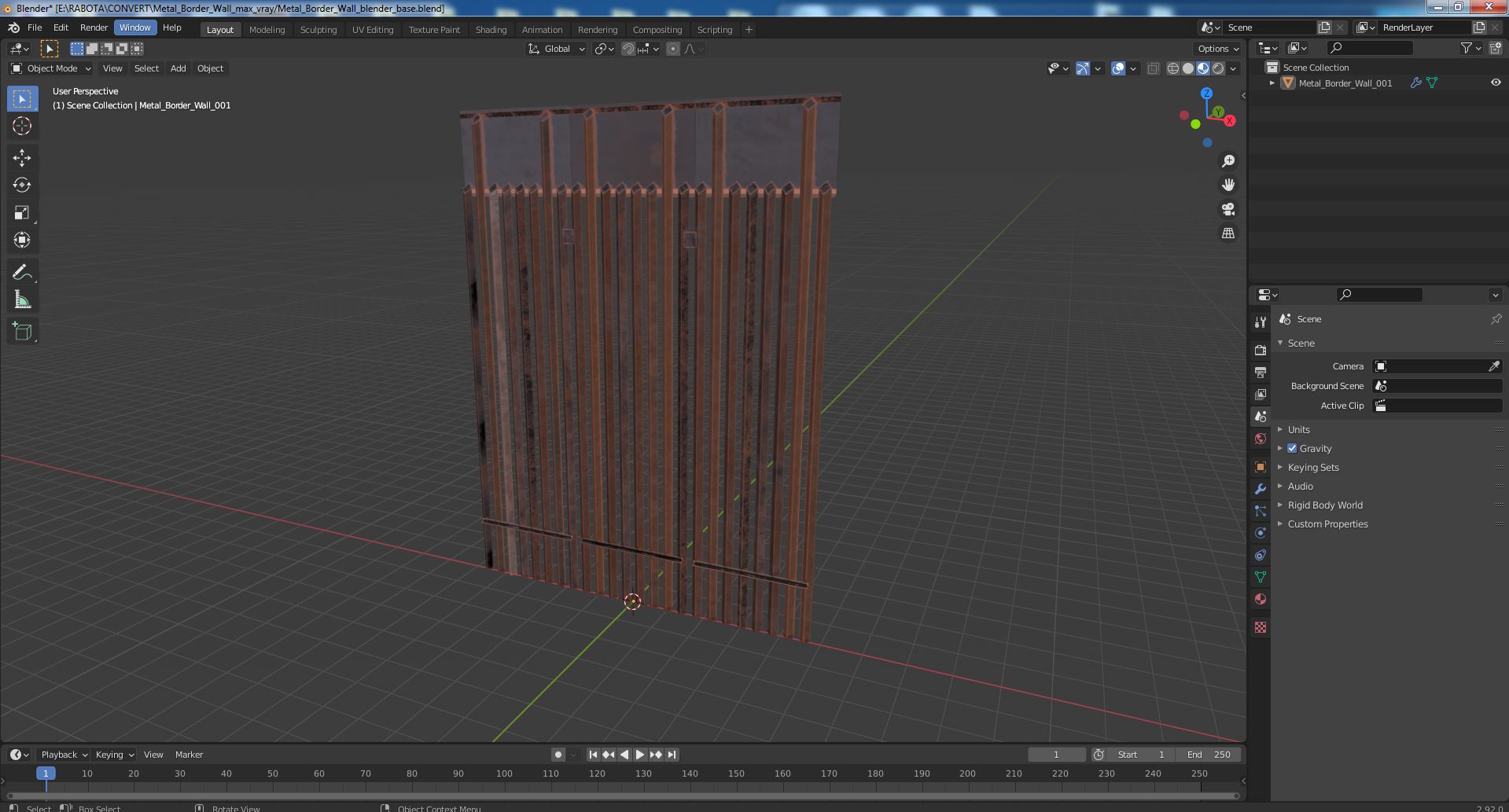 Metal Border Wall 3D