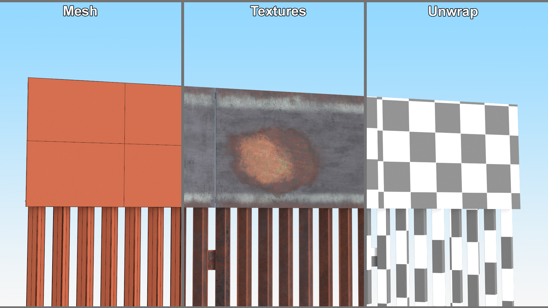 Metal Border Wall 3D