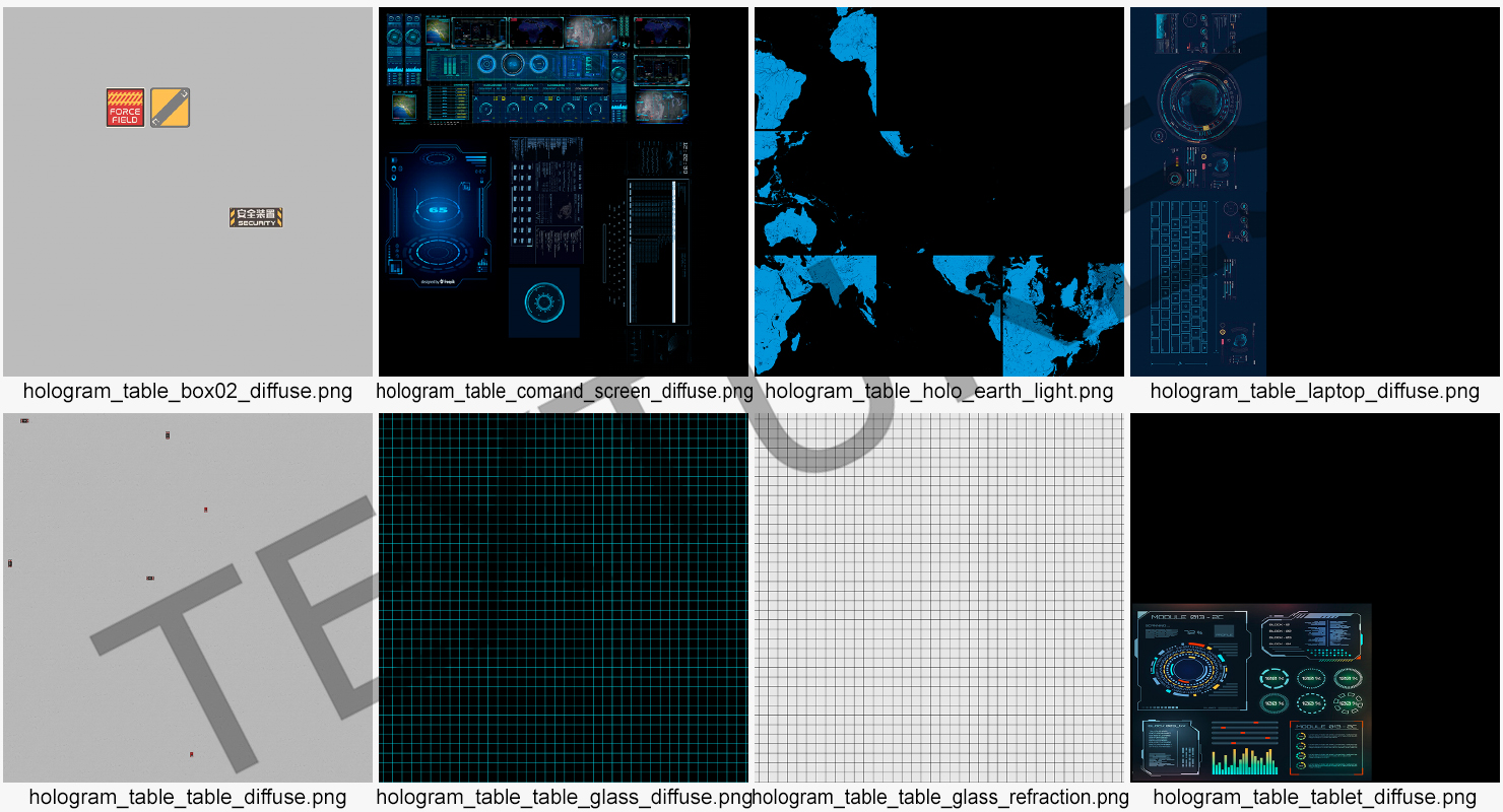 3D model Sci-Fi Hologram Table with Control Panel