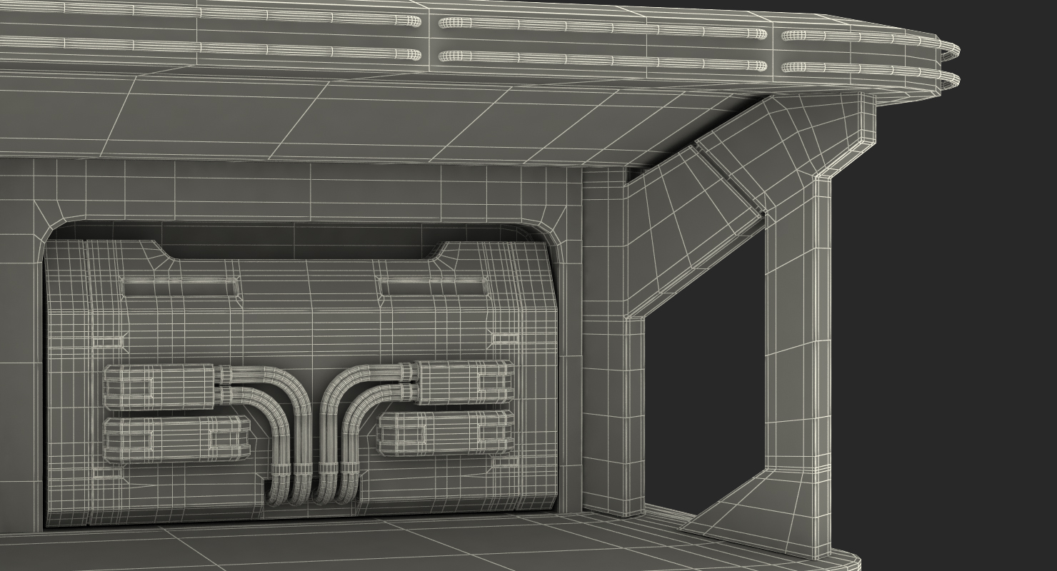 3D model Sci-Fi Hologram Table with Control Panel