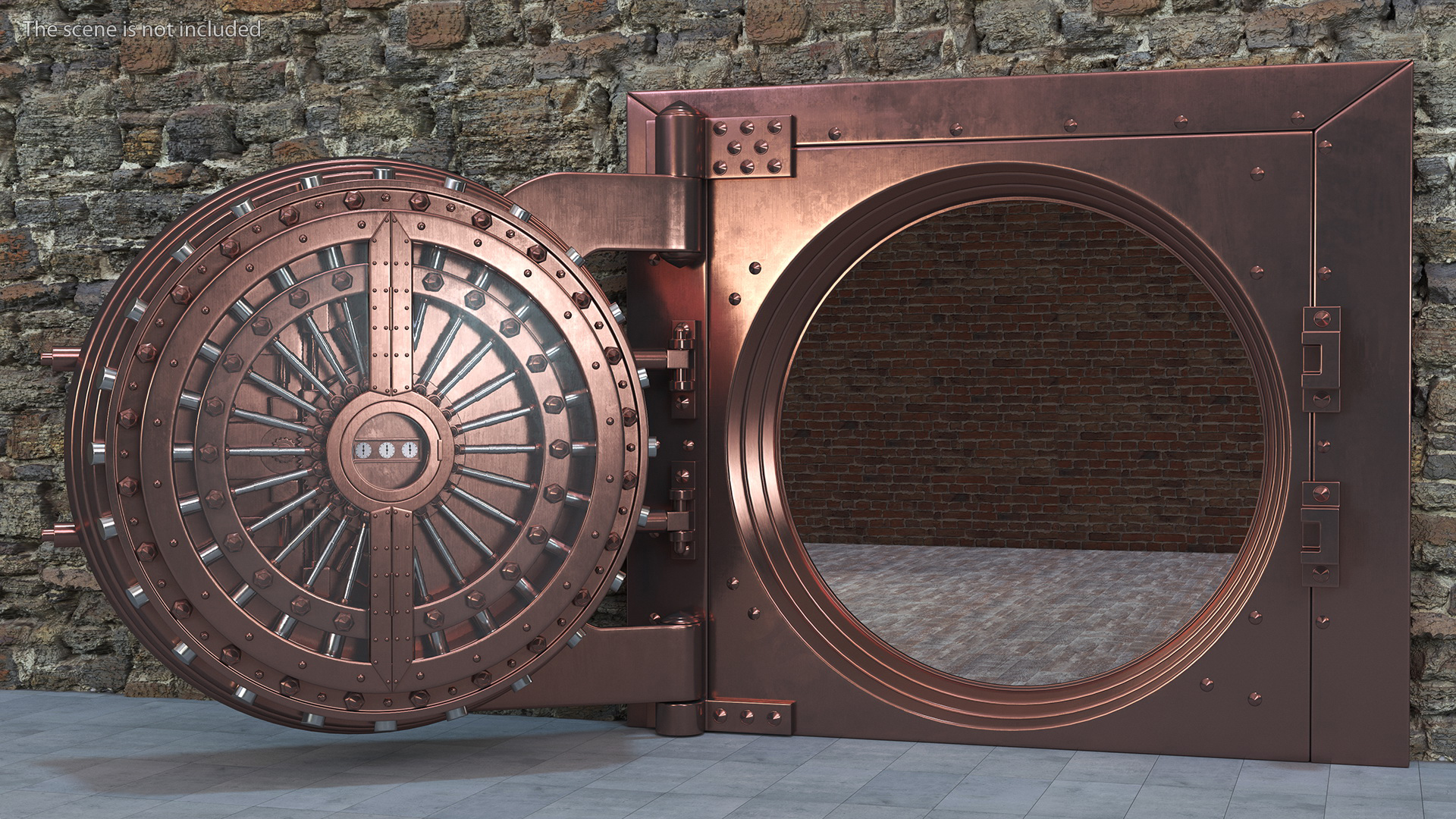 3D model Vintage Copper Bank Vault Door
