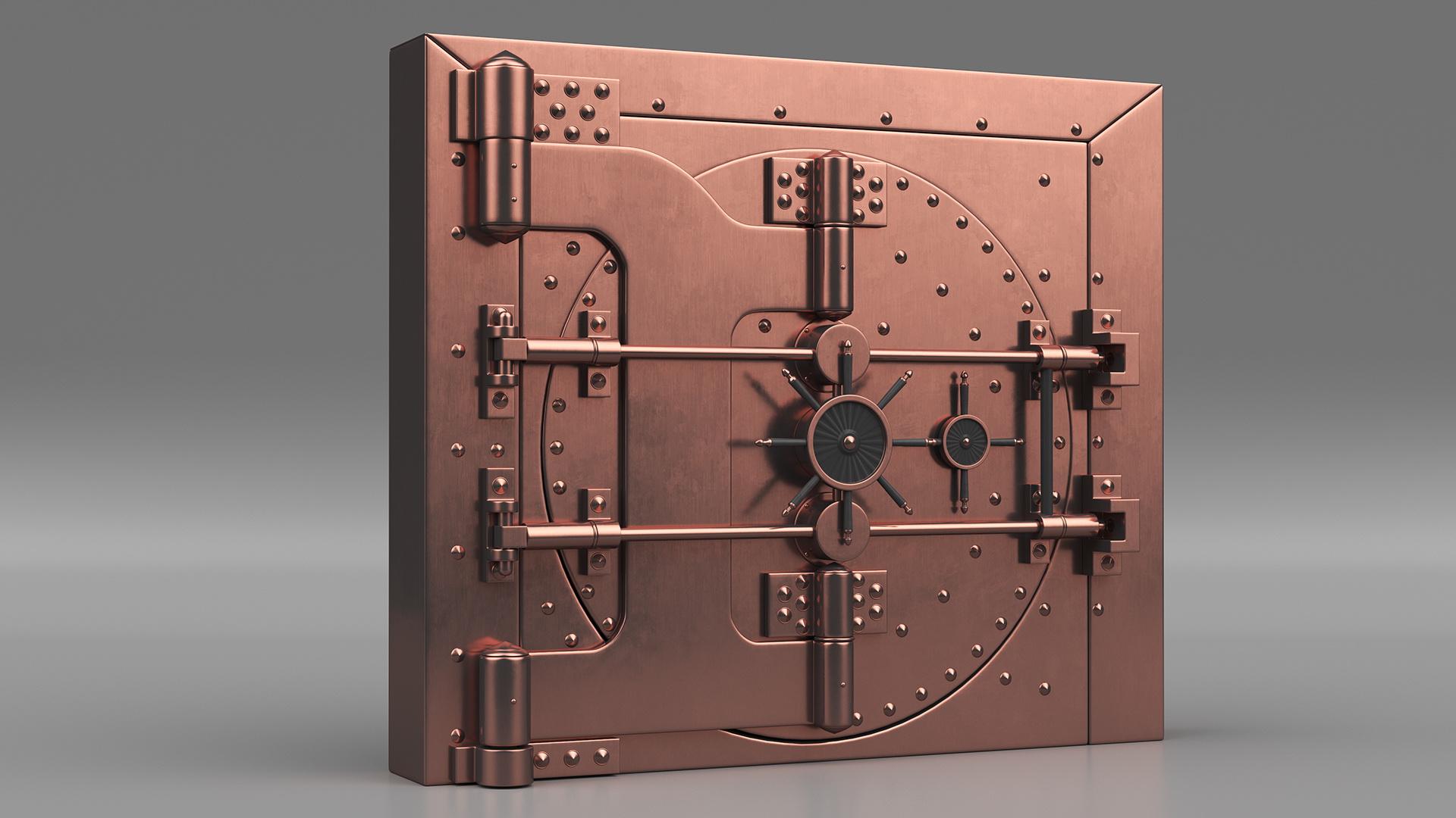3D model Vintage Copper Bank Vault Door