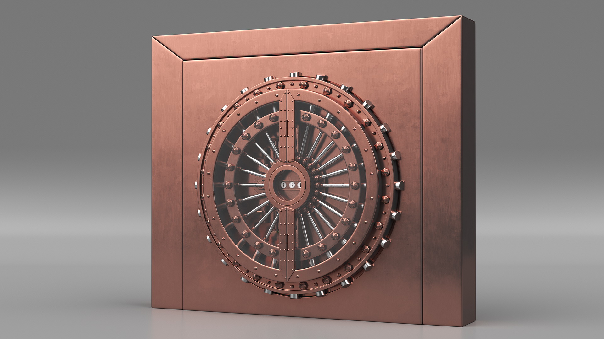 3D model Vintage Copper Bank Vault Door