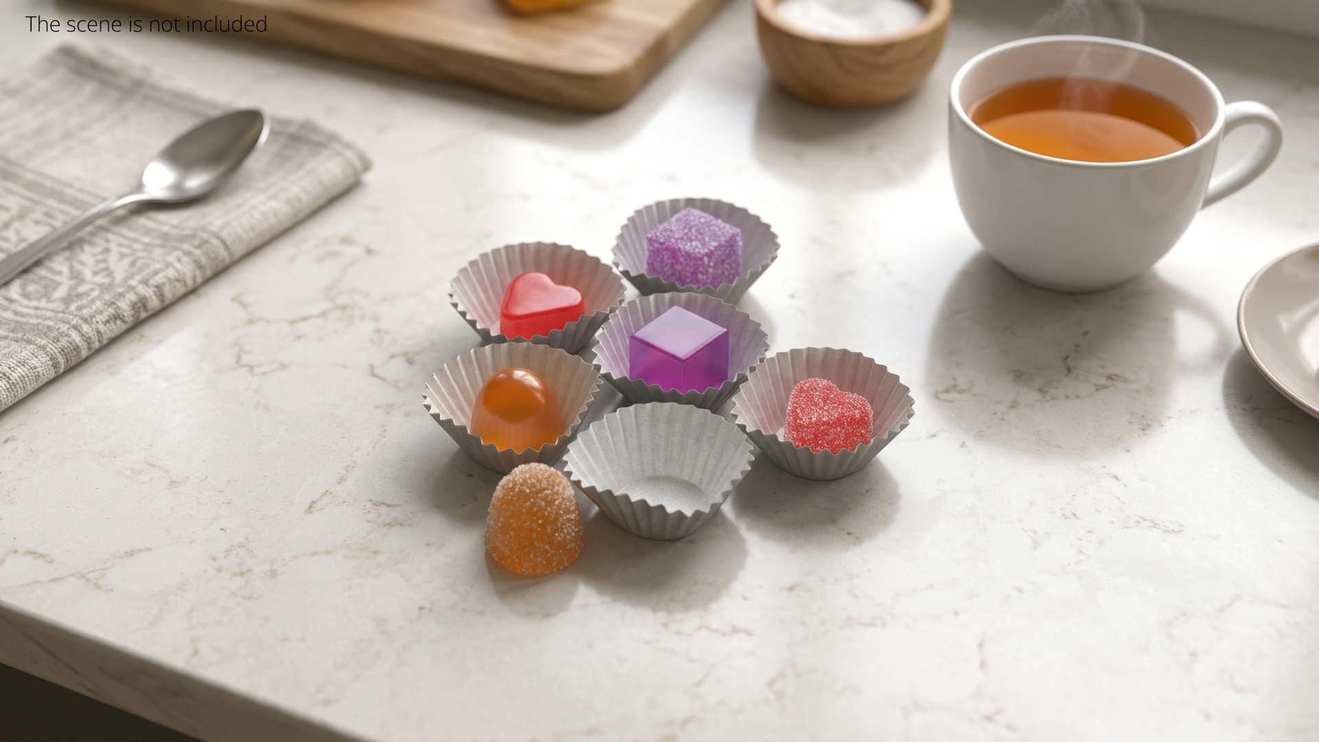 Assorted Gumdrops in Paper Cups Set Multicolor