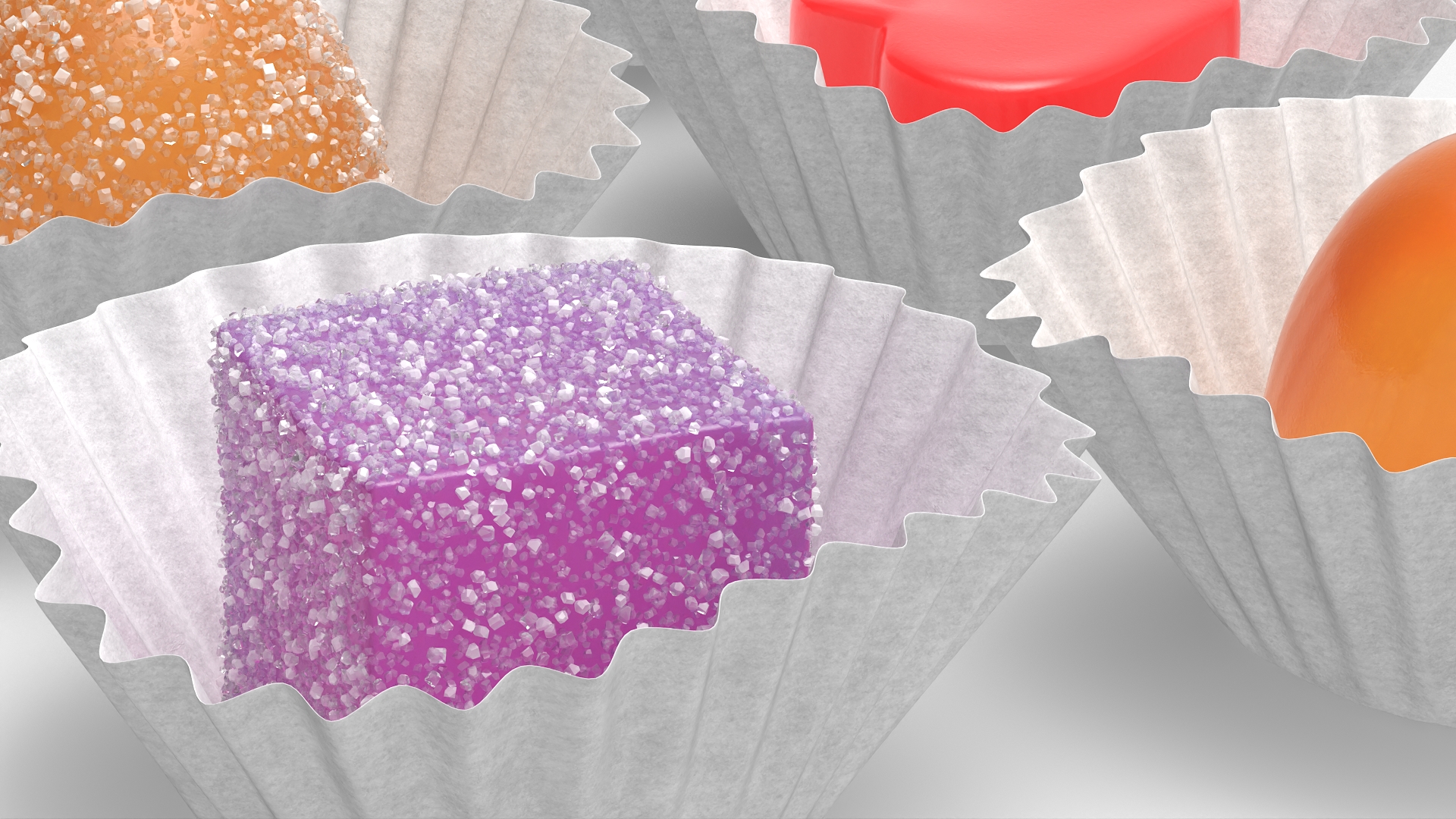 Assorted Gumdrops in Paper Cups Set Multicolor, view 3