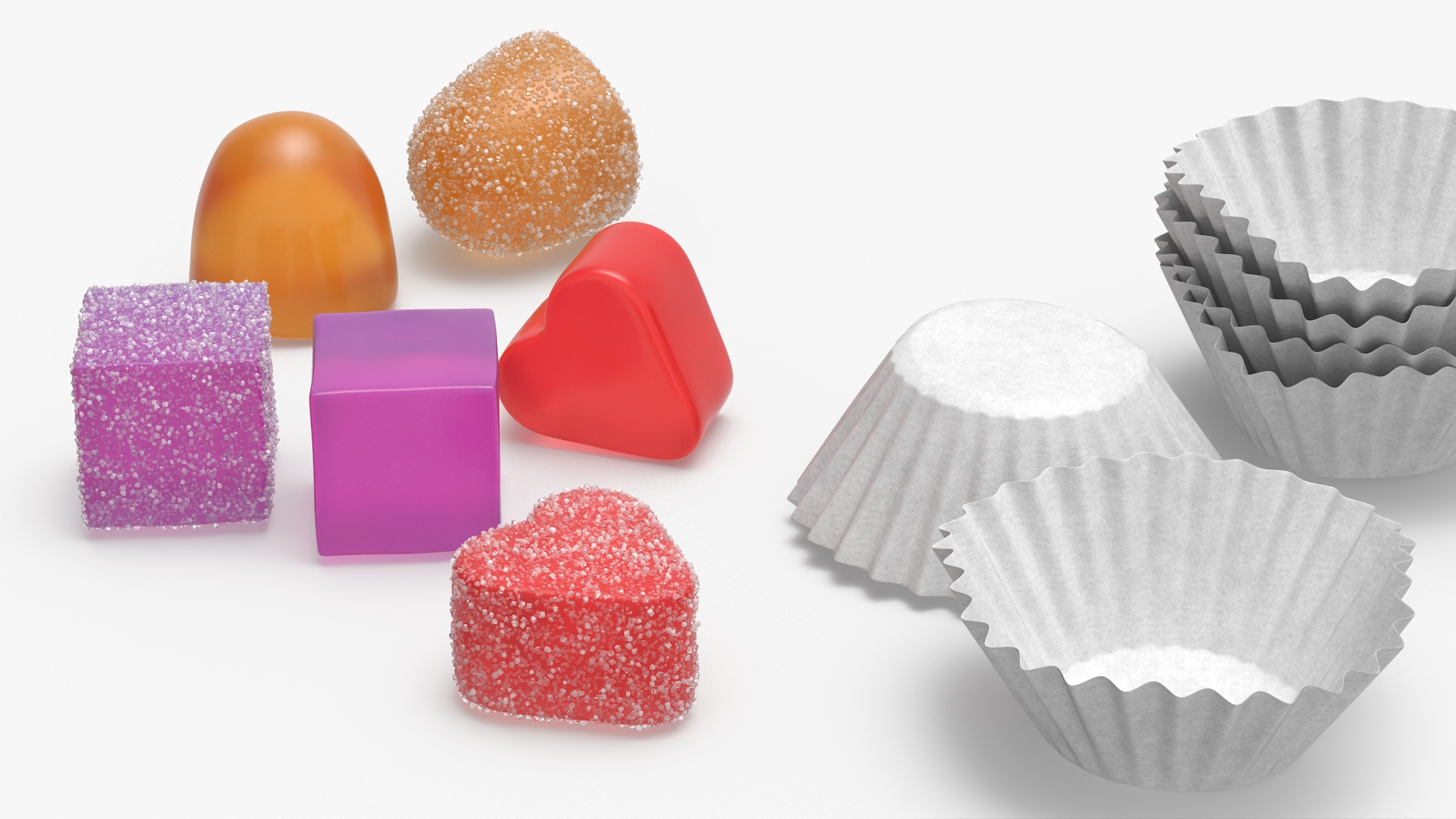 Assorted Gumdrops in Paper Cups Set Multicolor, view 2