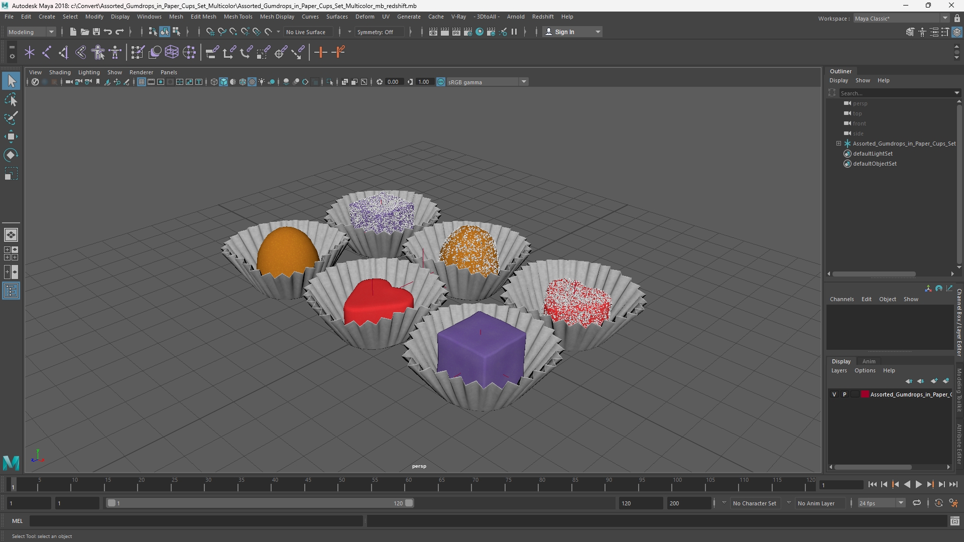 Assorted Gumdrops in Paper Cups Set Multicolor, view 10