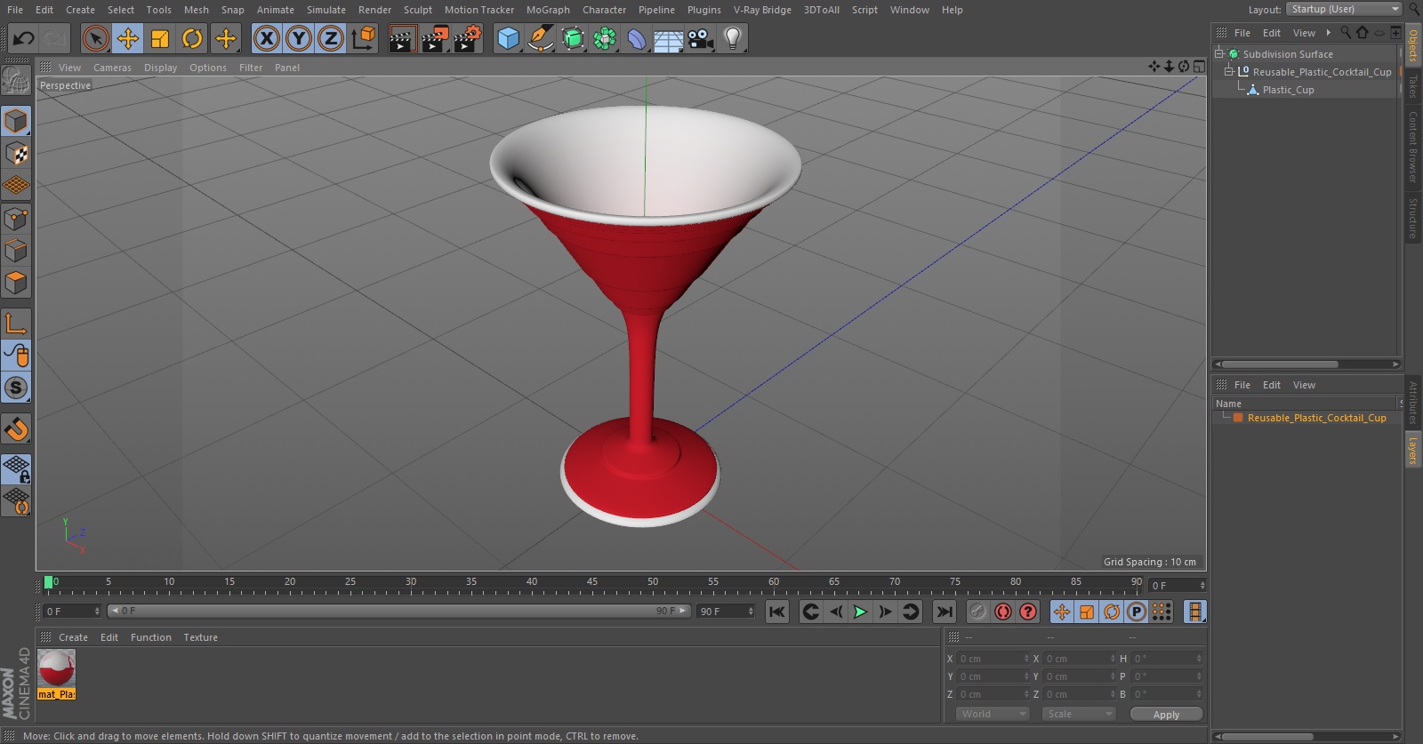 Reusable Plastic Cocktail Cup 3D model