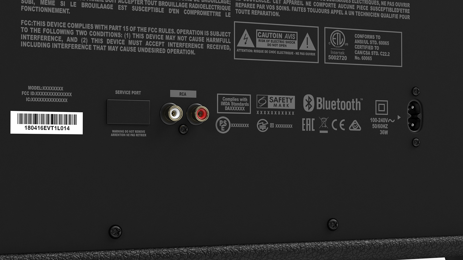 3D Marshall Woburn II Wireless Bluetooth Speaker Black