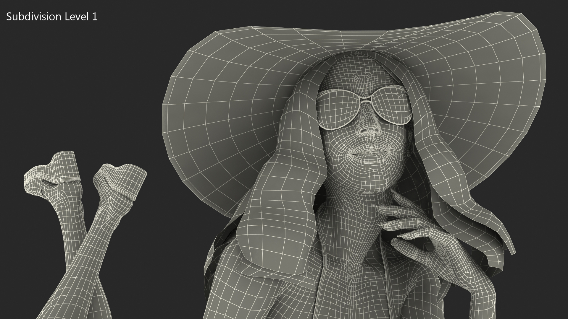 Bikini Girl Lying Pose 3D