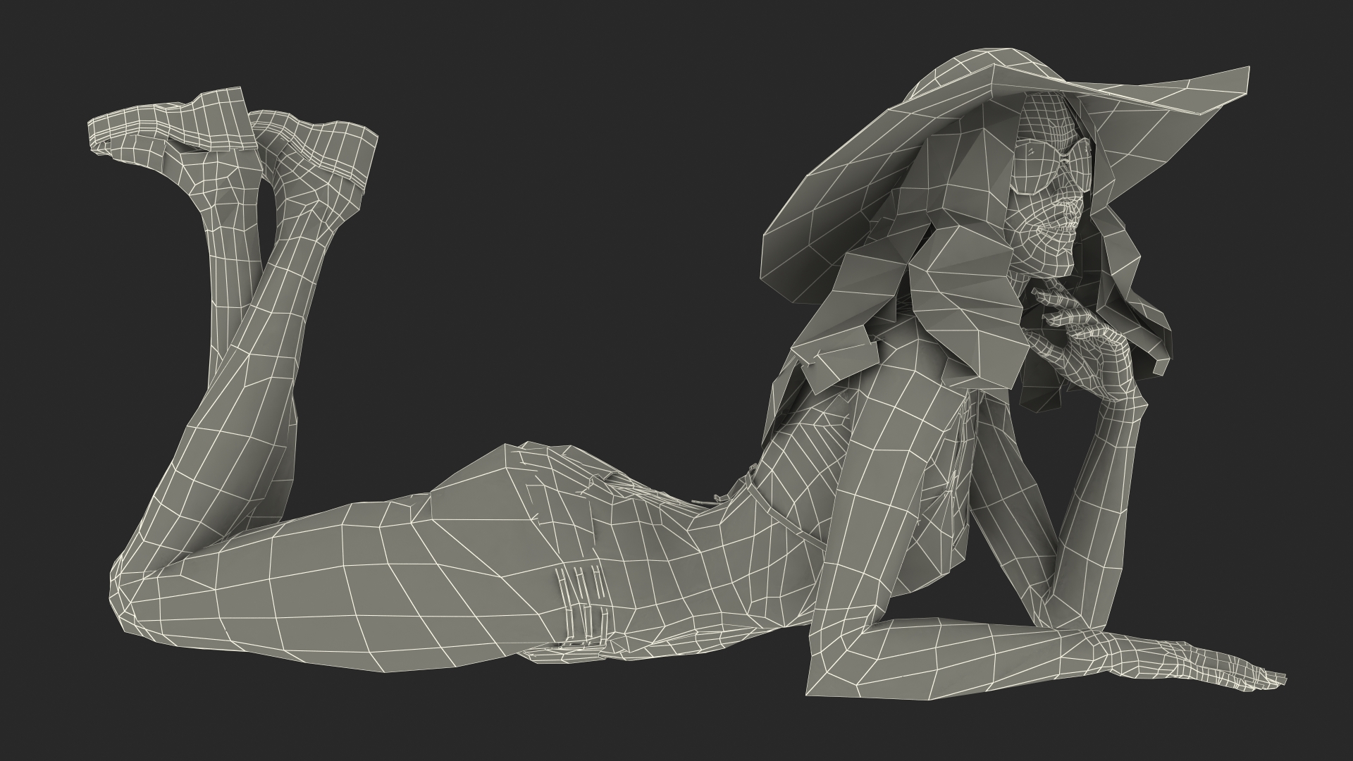Bikini Girl Lying Pose 3D