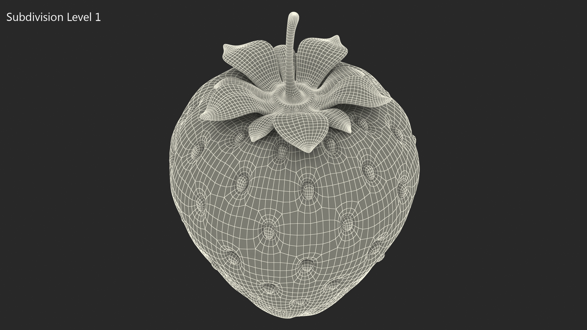 3D Cartoon Strawberry model