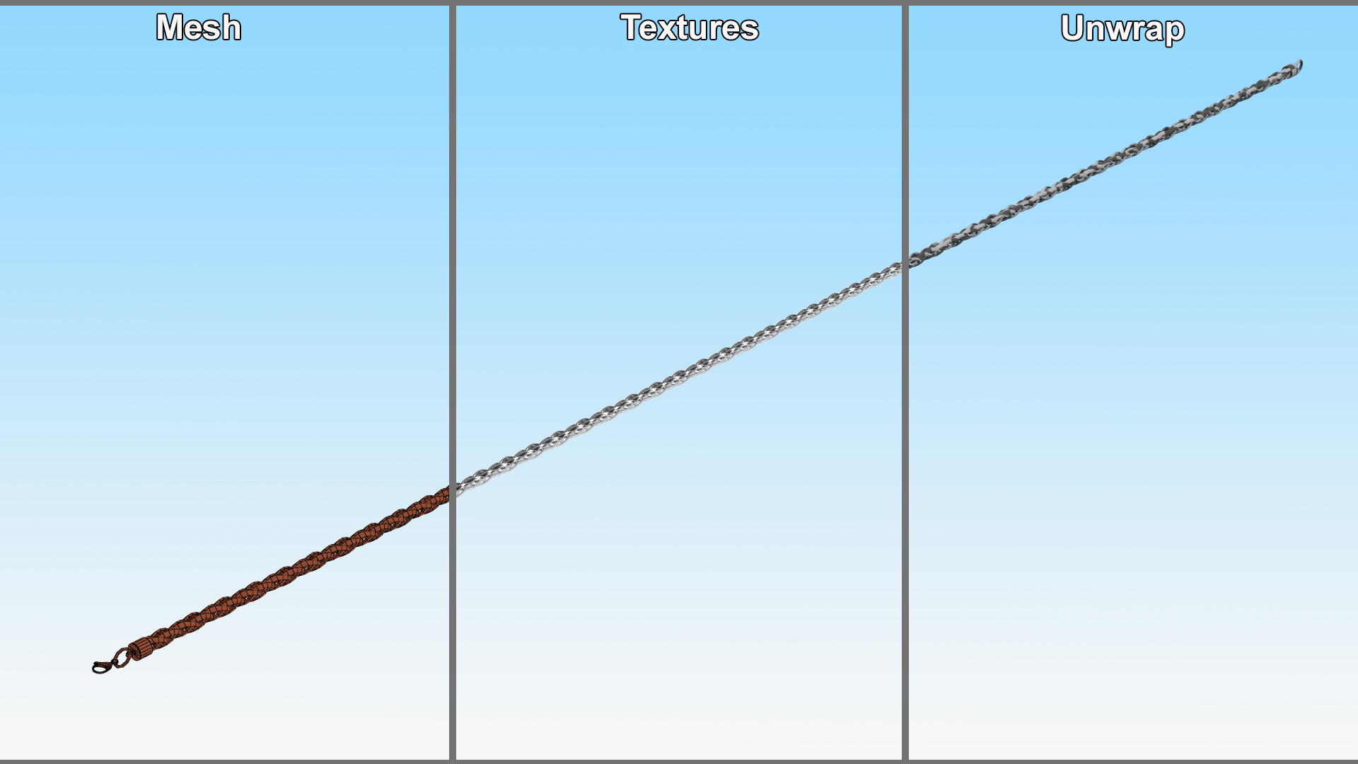 3D Palma Jewelry Silver Chain