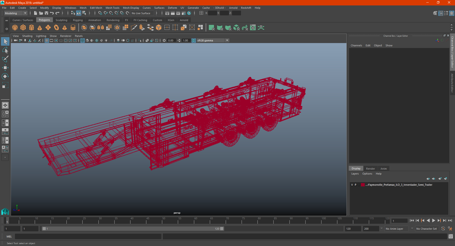 3D model Faymonville Prefamax ILO 3 Innenlader Semi Trailer