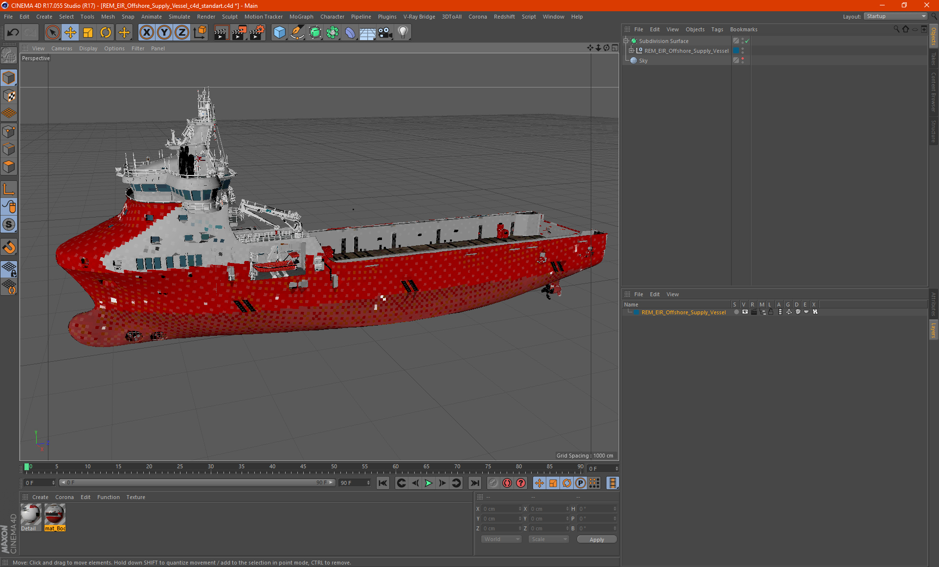 3D model REM EIR Offshore Supply Vessel