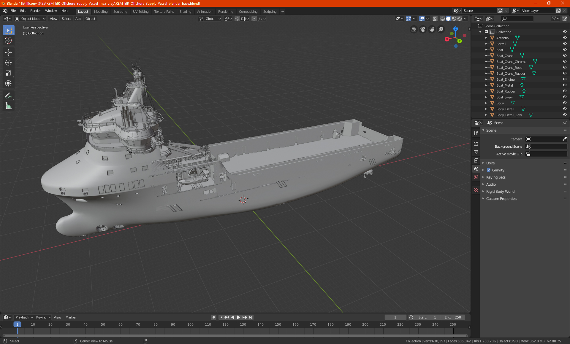 3D model REM EIR Offshore Supply Vessel
