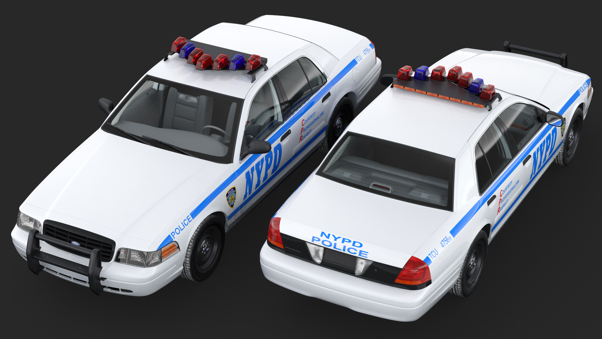 3D Ford Crown Victoria Police Car NYPD Simple Interior