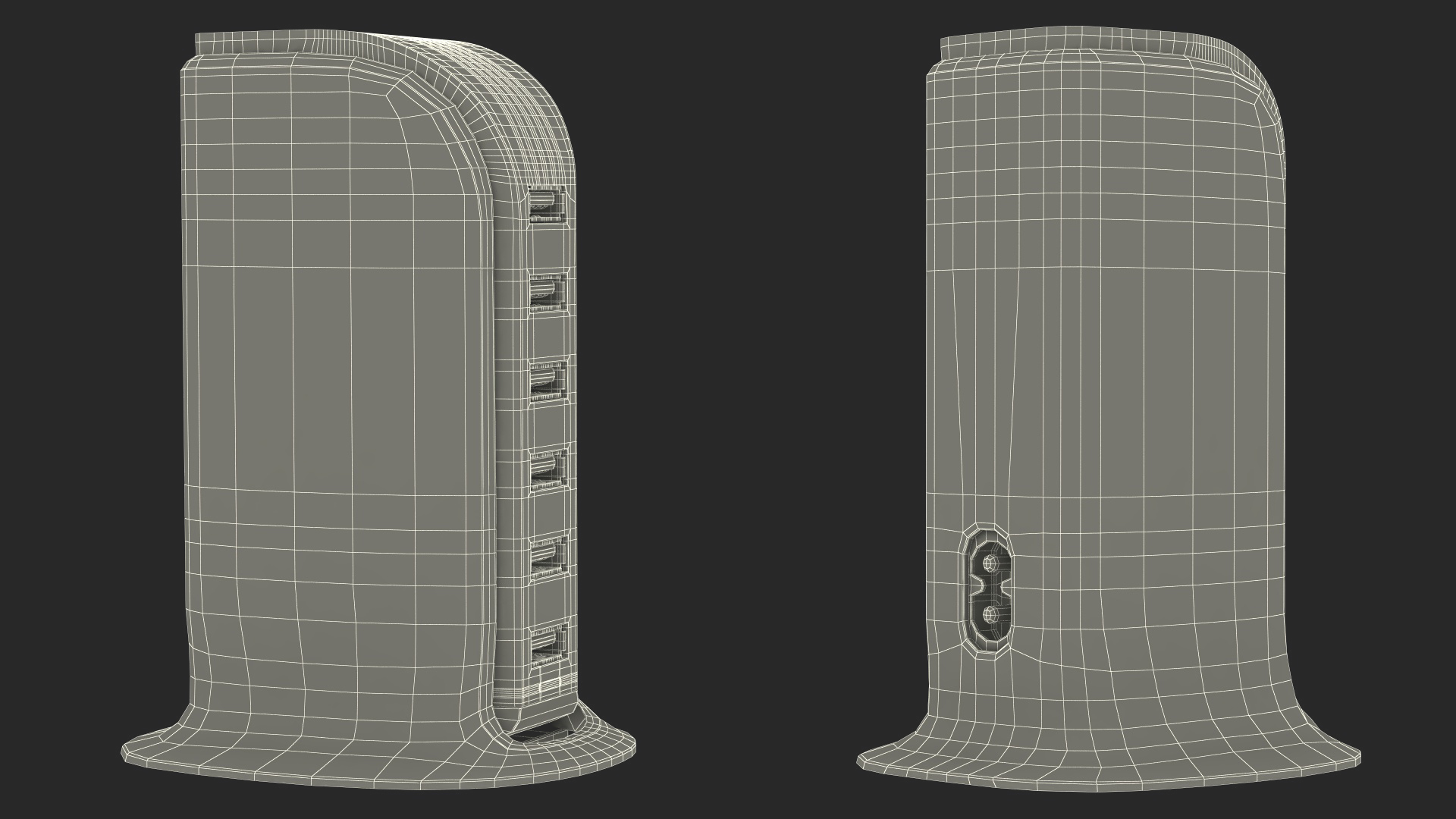 Desktop Charging USB Hub Turned ON 3D model