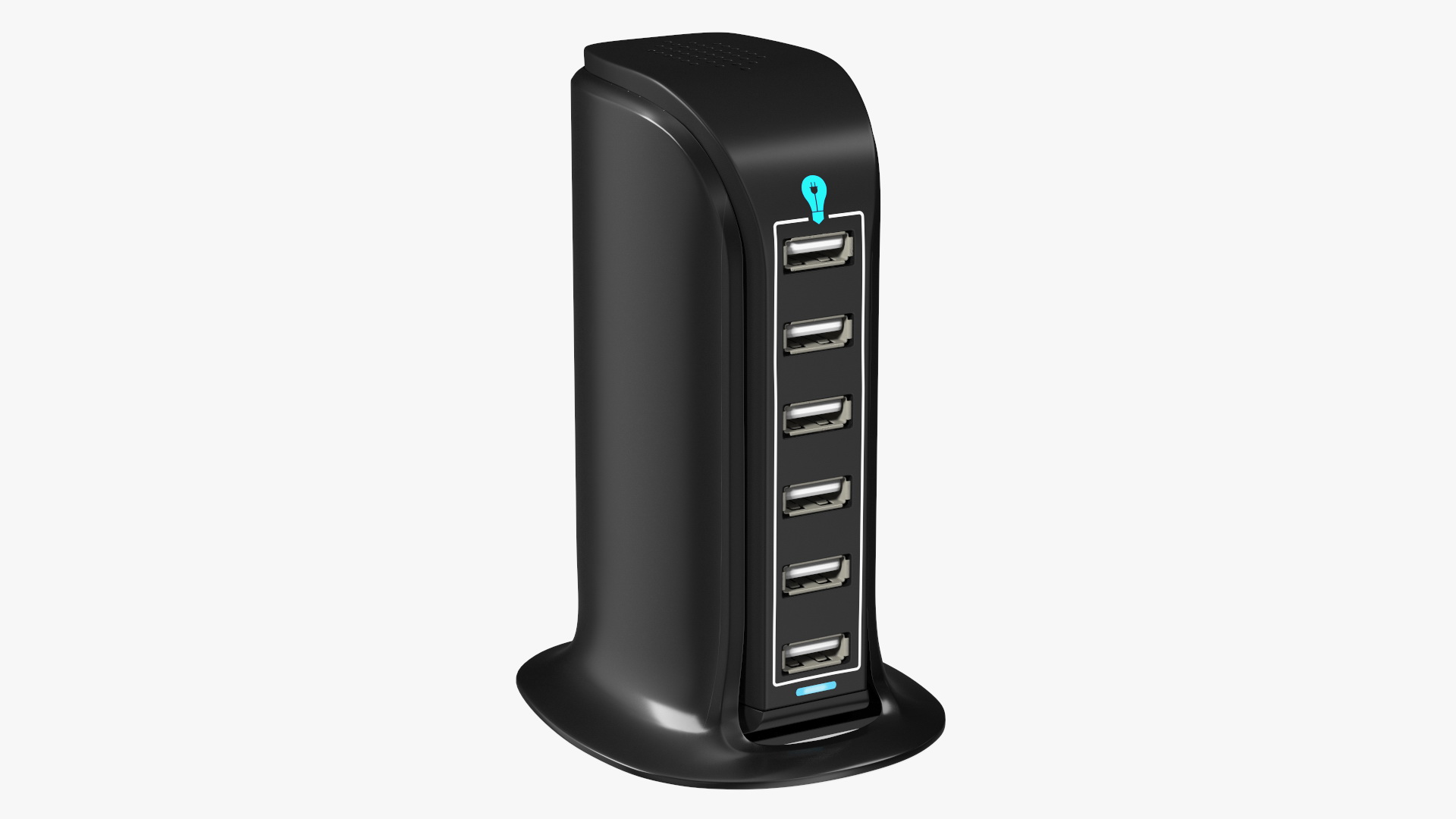 Desktop Charging USB Hub Turned ON 3D model
