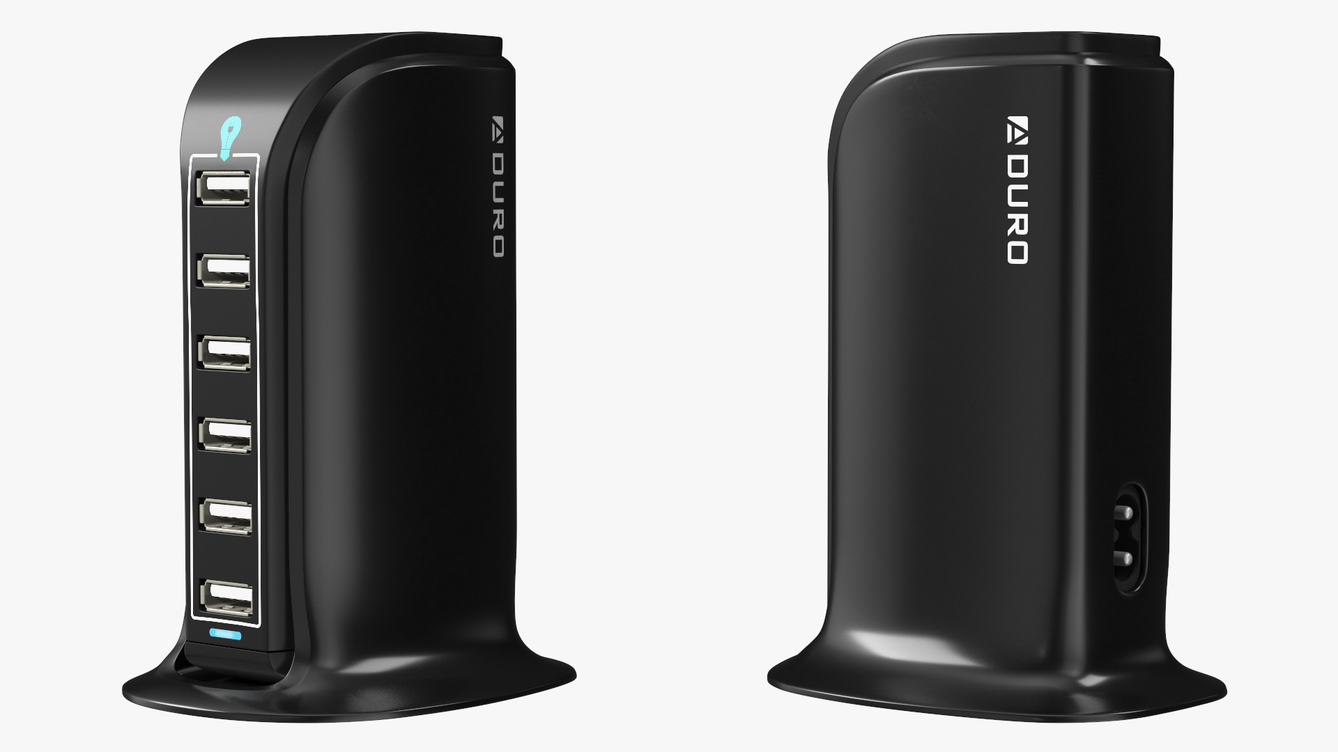 Desktop Charging USB Hub Turned ON 3D model