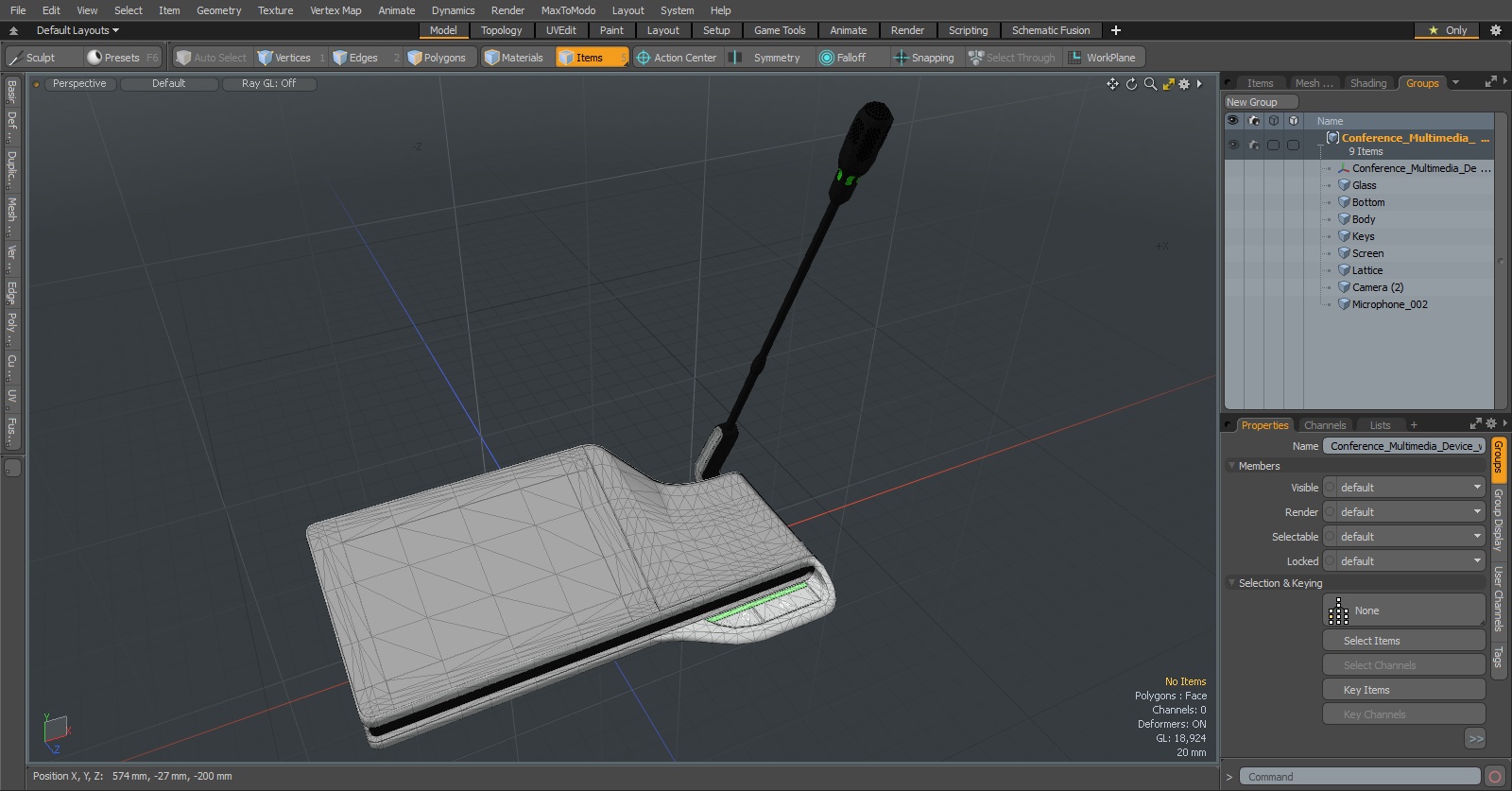 Conference Multimedia Device with Stem Microphone 3D model