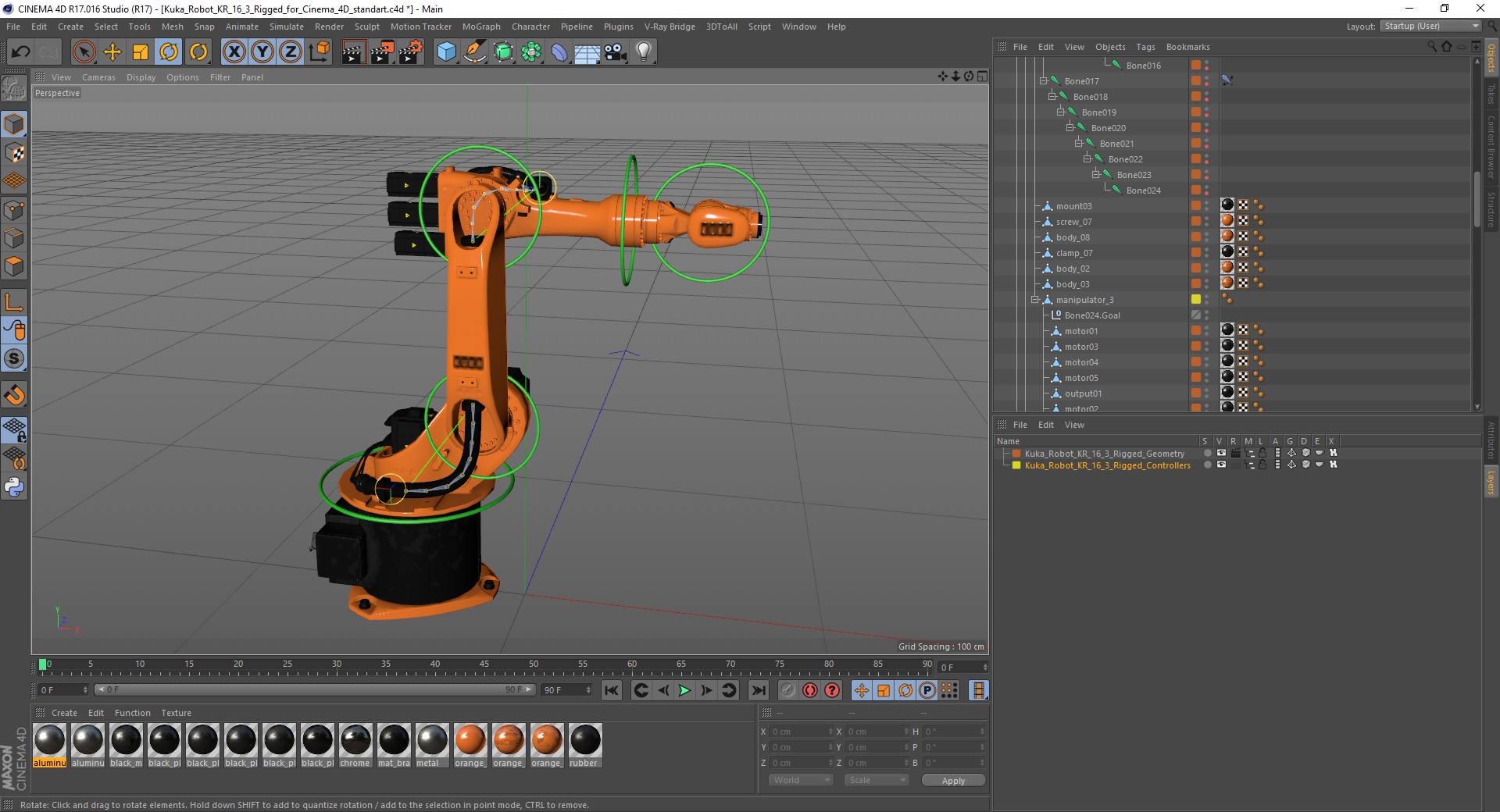 Kuka Robot KR 16 3 Rigged for Cinema 4D 3D model