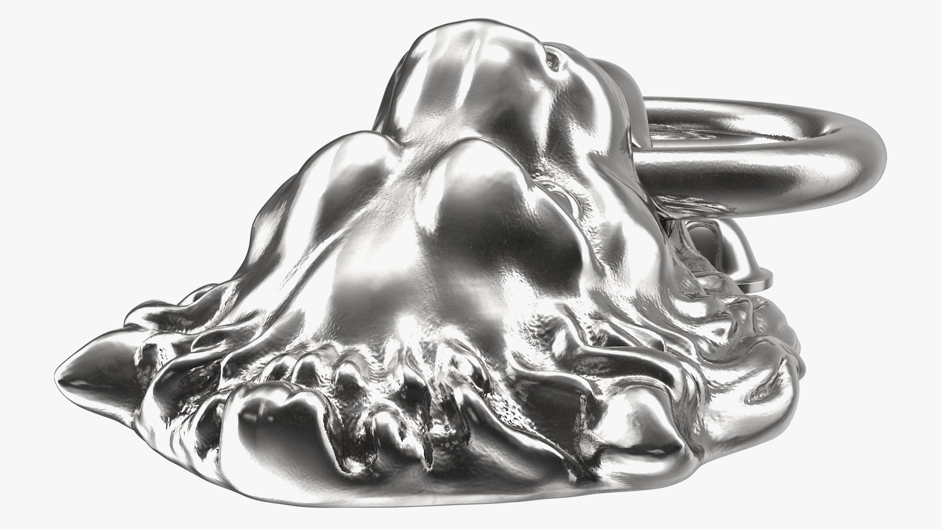Lion Door Knocker Silver 3D model