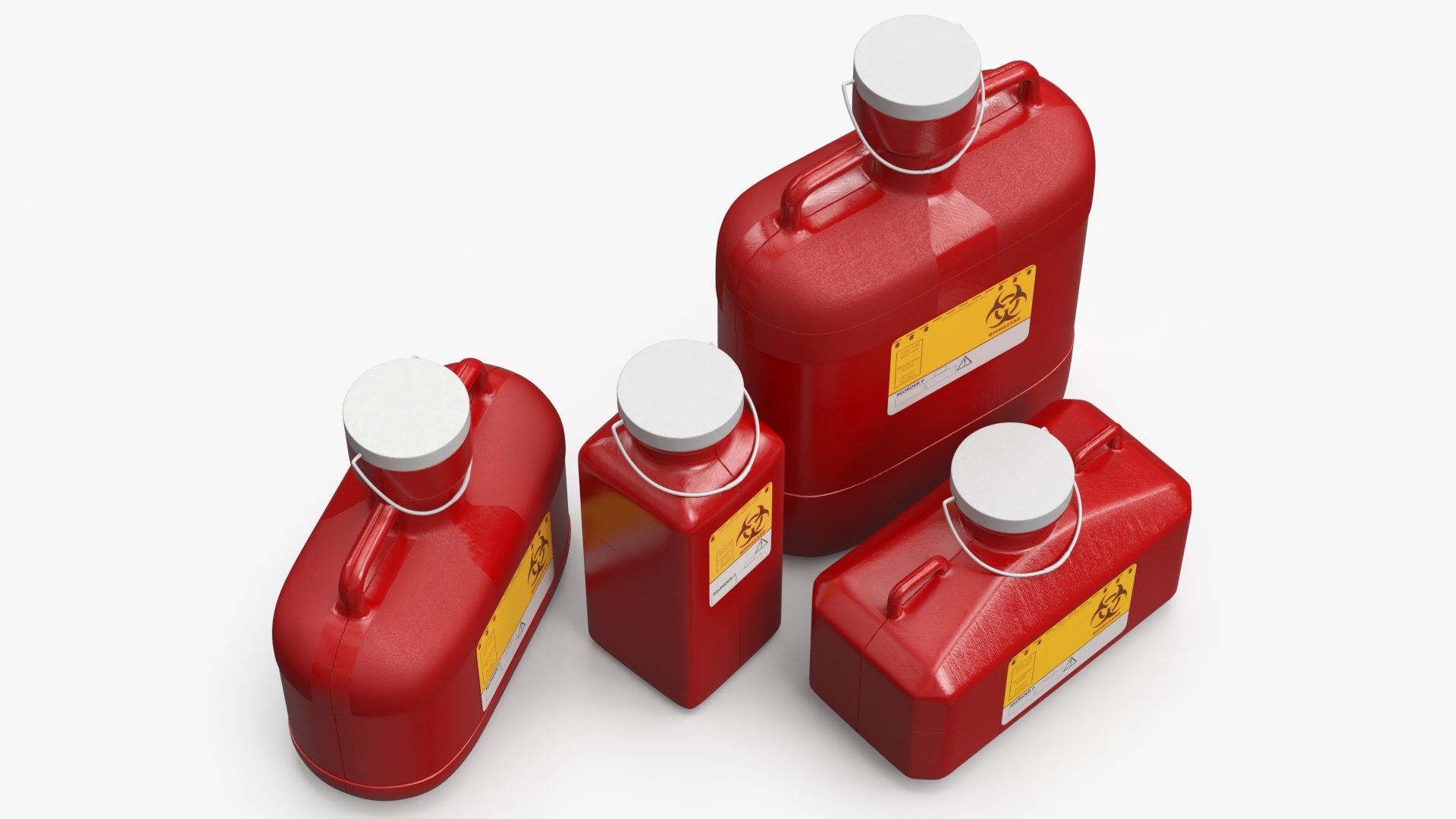 Medical Sharps Containers Set with Lids Red - view 3
