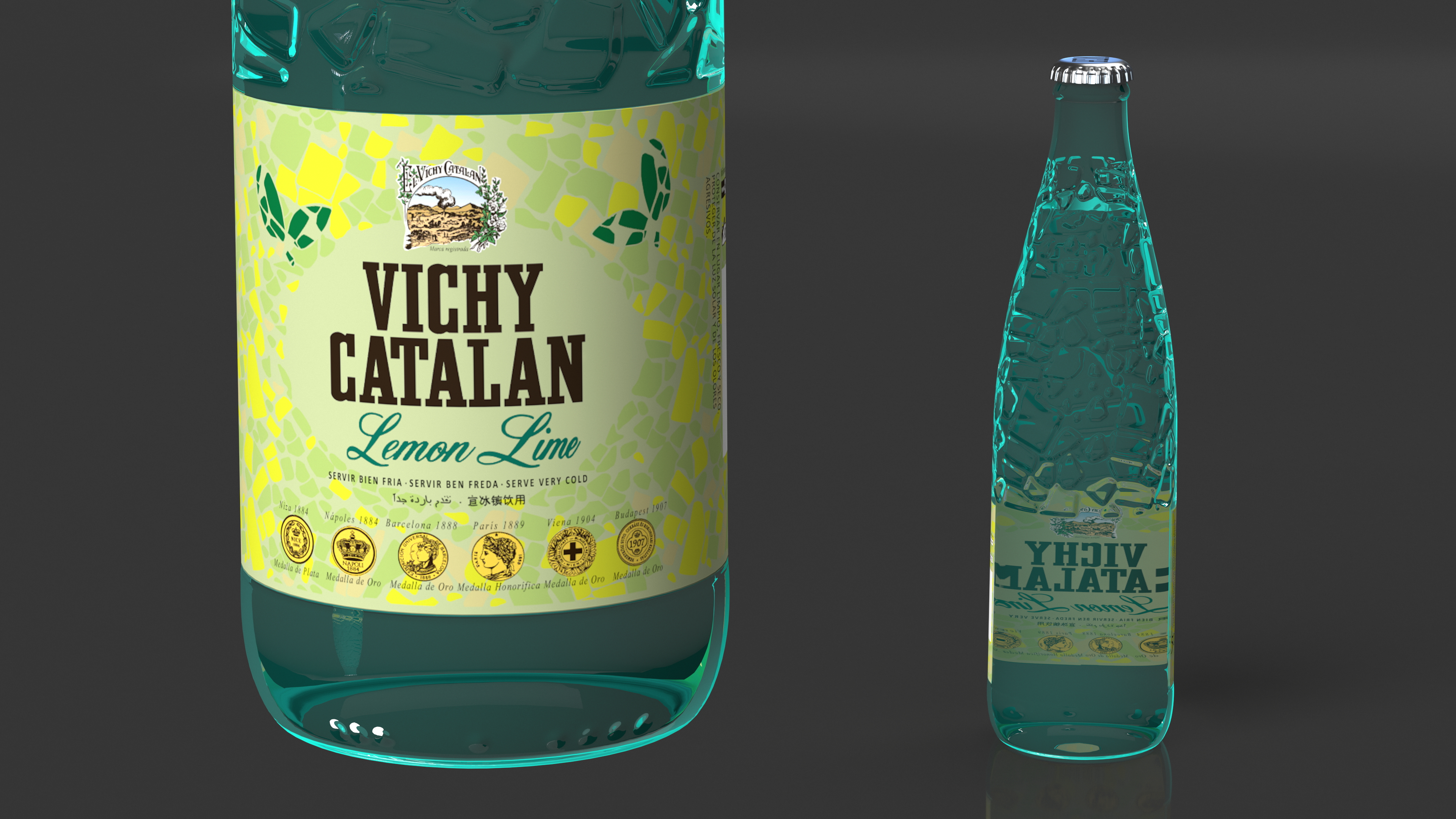 3D Vichy Catalan Water Bottle Lime