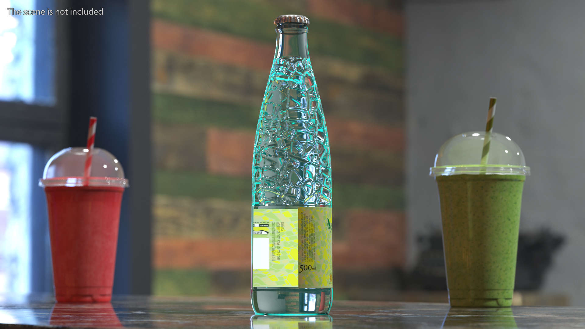 3D Vichy Catalan Water Bottle Lime