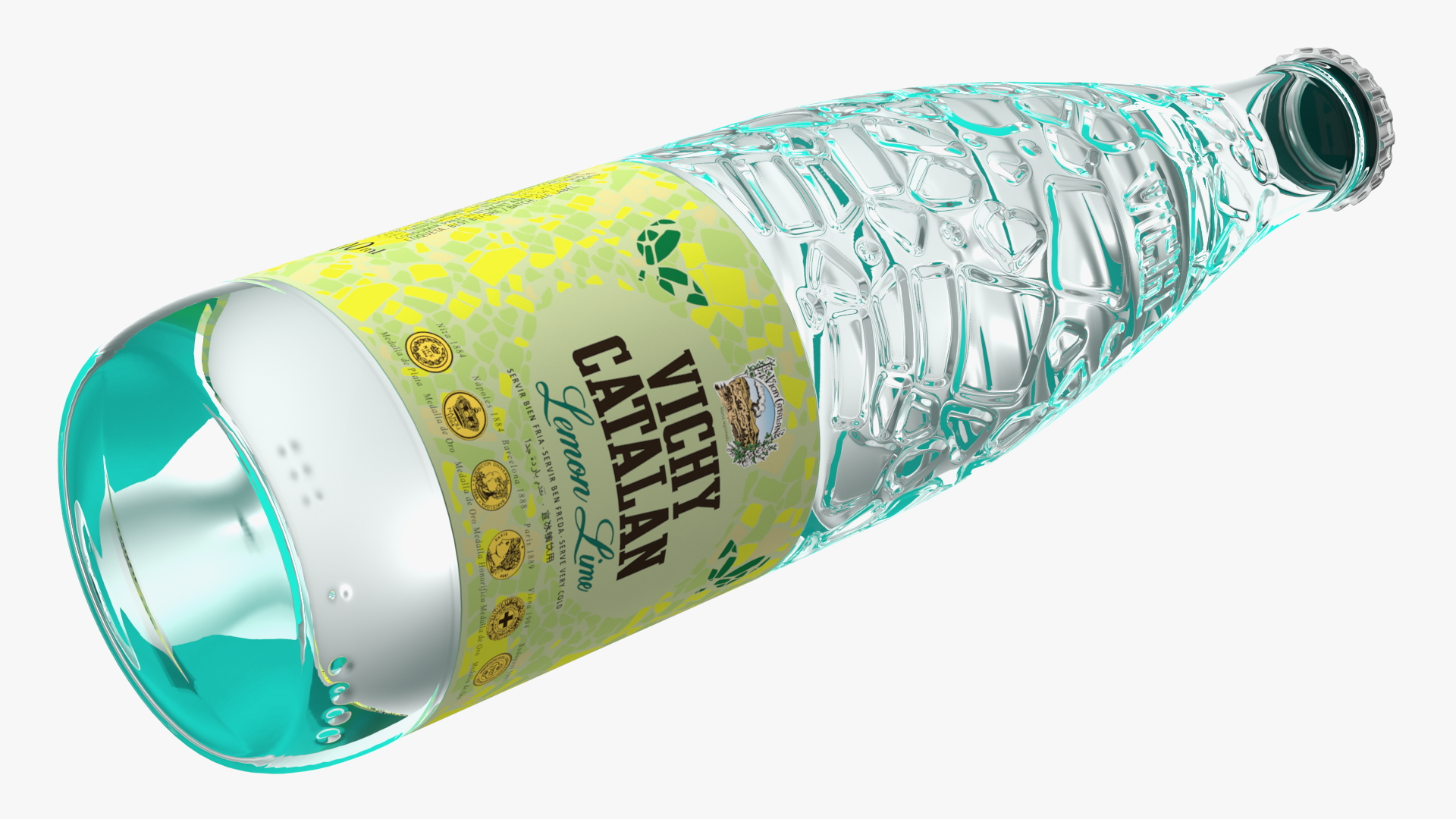 3D Vichy Catalan Water Bottle Lime