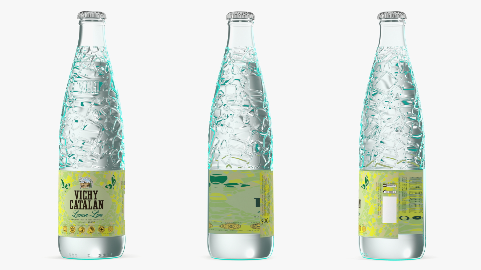 3D Vichy Catalan Water Bottle Lime