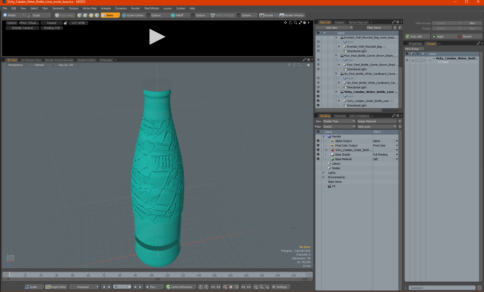 3D Vichy Catalan Water Bottle Lime