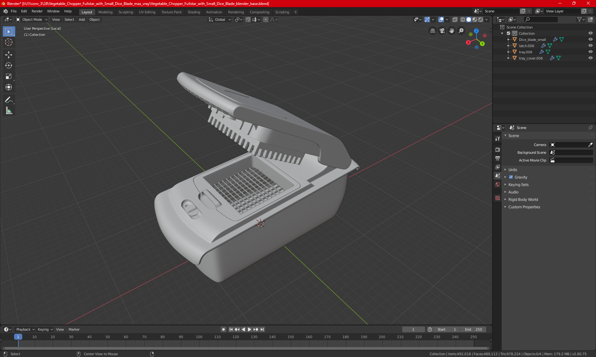 3D Vegetable Chopper Fullstar with Small Dice Blade model